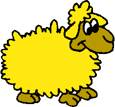 cartoon yellow ewe